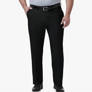 Haggar Men’s Black Straight Fit Comfort Stretch Cotton Suit Dress Pants 40Wx32L